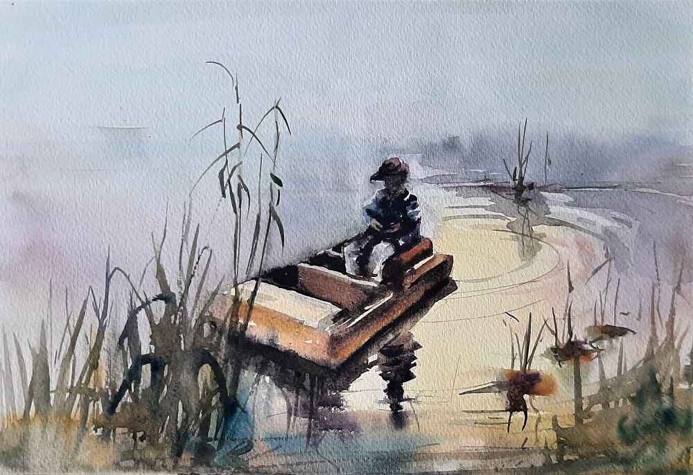 watercolor boat