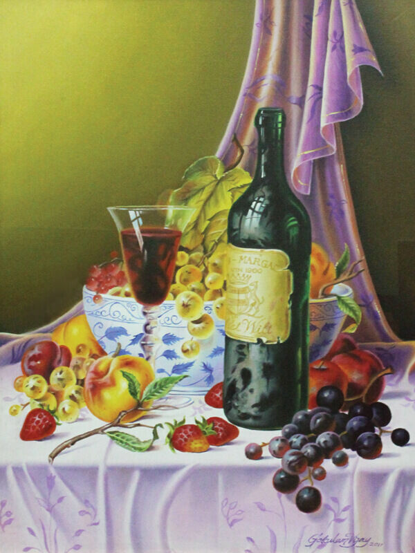 Grapes with wine