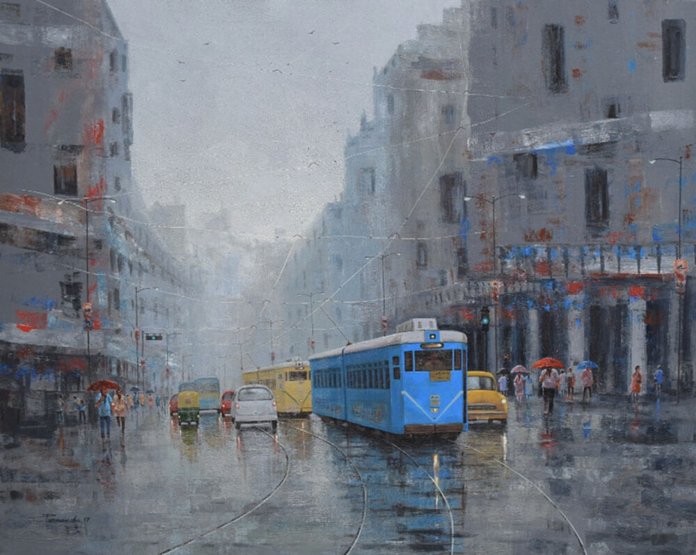 Kolkata in a evening rainy day