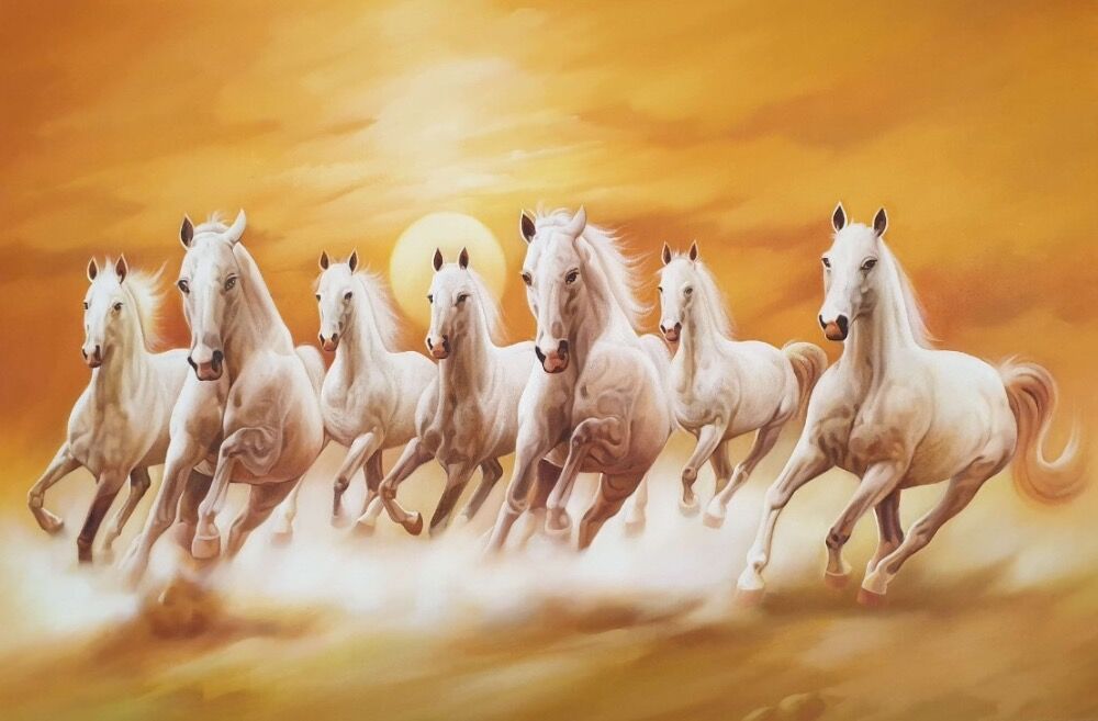 Seven horses running