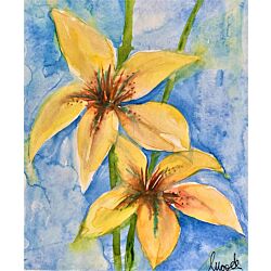 Simple watercolor floral painting mesmerizes the looker and enhances the wall definition to a different level