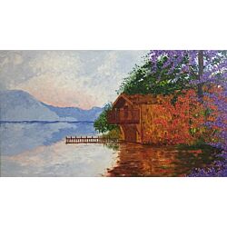 scenery painting ,Welcome your guests with a vibrant décor featuring splashes of color and scenery lines