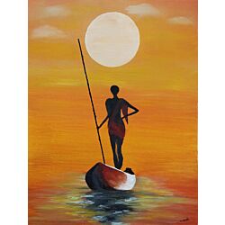 sunset painting,unrevealed beauty in Portrait painting best suitable for living room