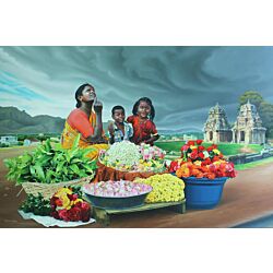 Realistic painting,unrevealed beauty in Portrait painting best suitable for living room ,big canvas painting , large wall art , painting for living room
