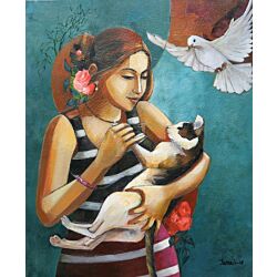 Girl with Cat 2