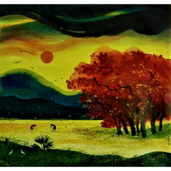 Beautiful scenary painting for living room .Buy Most Beautiful Nature Paintings Online at Indianartzone.100% Handpainted Nature Paintings on Canvas and other Abstract Nature Paintings available online