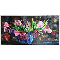 Gorgeous contemporary painting add colour to the Modern bedroom and will be eye-catching
