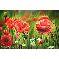 100% Hand Painted Canvas painting. Decorate your space with beautiful Floral Art