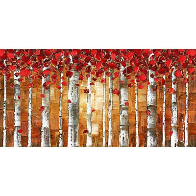 Red birch trees