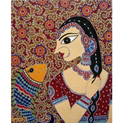 Indian Beauty and Fish 1