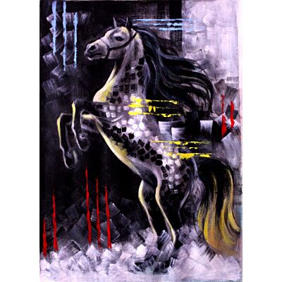 Abstract Grey Horse 
