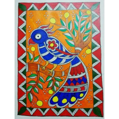 Beautiful Bird- Madhubani Painting