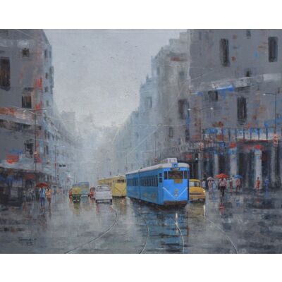 Kolkata in a evening rainy day