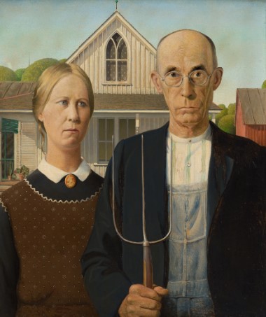 Grant Wood– The American Gothic (1930) Grant Wood– The American Gothic (1930)
